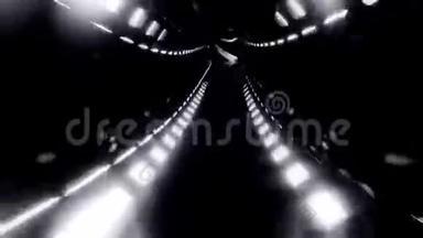 抽象反光设计隧道走廊3d插图壁纸<strong>动态背景</strong>视觉vj环